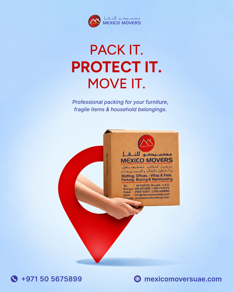 Furniture movers in Dubai - Mexico Movers packing and protecting furniture